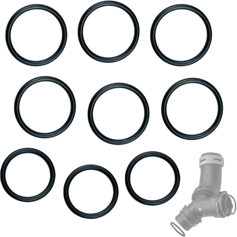 AOPMJELY طقم 9 قطع 926-168 لخرطوم المبرد وصمام تي لتبريد السائل، حلقات O متوافقة مع فورد F-150 (2011-2018)، F-250، 350، 450، 550 سوبر ديوتي، موستانج ونماذج لينكولن - متوقف - Image 1